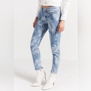 NWT Current / Elliot The Stiletto Palm Leaf Skinny Jeans in Wily Medium Wash 24